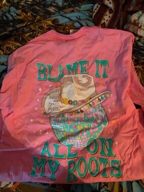 Simply Southern Pink Long Sleeve Graphic Tee - Teal & Multicolor Accents